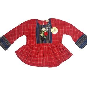 NWT Hayden Girls Plaid Tunic Top size 9-10